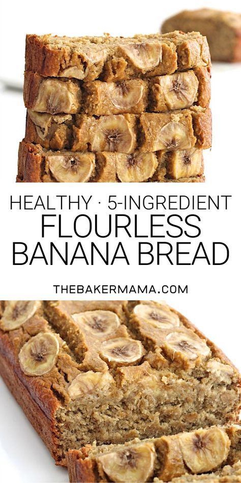 Flourless Banana Bread, Roti Pisang, Banana Bread Recipe Healthy, Healthy Bread Recipes, Easy Banana Bread Recipe, Healthy Baked, Healthy Banana Bread, Makanan Diet, Baked Oats