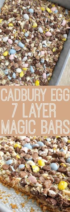 Cadbury Egg 7 Layer Magic Bars 7 Layer Magic Bars, Cadbury Eggs, Magic Bars, Easter Sweets, Easter Food, Peter Cottontail, Easter Baking, Easter Goodies, 7 Layer