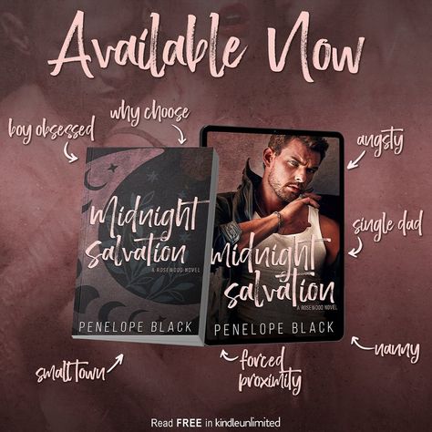 The thrilling conclusion to the bestselling Rosewood trilogy whisks you away into a gripping romance of page-turning suspense, addicting why choose romance, and jaw-dropping small-town secrets. Midnight Salvation by @authorpenelopeblack is now LIVE! Download today or read for FREE with #kindleunlimited Amazon: https://bit.ly/3S5ROhP Amazon Worldwide: https://mybook.to/MidnightSalvation Add to Goodreads: https://bit.ly/48HdeIZ Midnight Salvation is a small town, why choose romance, and the... Why Choose Romance Books, Why Choose Romance, Read For Free, Wall Pics, Leading Men, Barbie Doll Accessories, Whisks, Aesthetic Wall, House Of Cards