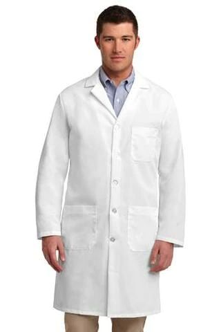 Red Kap Lab Coat (01106-25); Primary; Decoration Type: Custom Lab Coat, Men's Lab Coat, Doctor Coat, White Lab Coat, Red Kap, Lab Coats, Safety Clothing, White Lab, Unisex Jacket