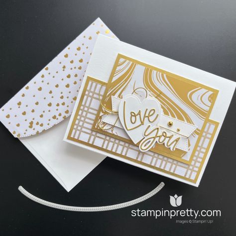 A Golden Valentine Card Most Adored Dsp Stampin Up Cards, Stampin Up Most Adored Dsp, Valentine Love Cards, Mini Ideas, Stampin Pretty, Designer Series Paper, Valentine Cards, Valentine Card, Card Making Inspiration