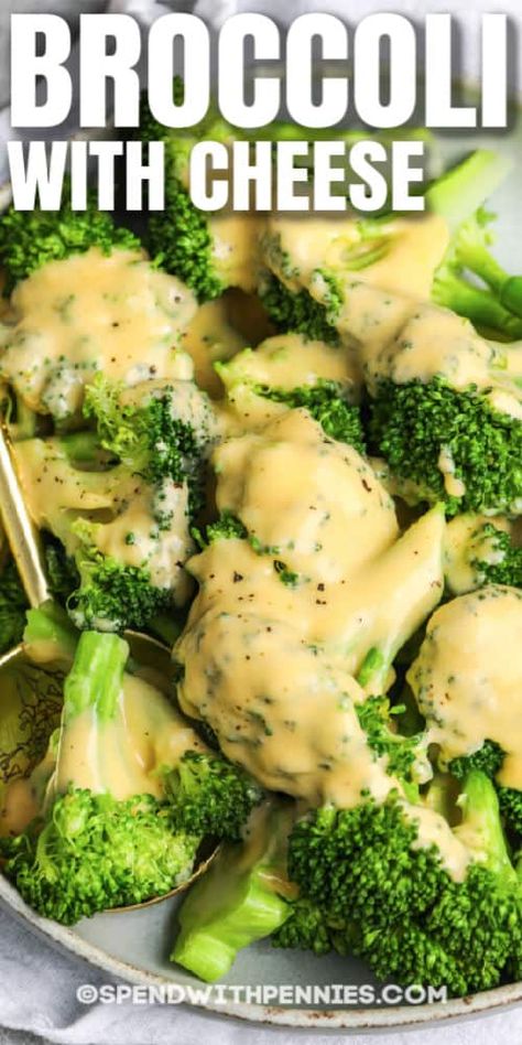 Broccoli and Cheese is loved by everyone! Fresh, steamed broccoli topped with homemade, creamy cheese sauce, what's not to love? #spendwithpennies #broccoliandcheese #recipe #sidedish #homemade #easy #cheesy #easyrecipes #fromscratch #easyside Broccoli And Cheese Recipe, Quick Easy Side Dishes, Baked Chicken And Rice, Cheese Sauce For Broccoli, Creamy Cheese Sauce, Madeleine Recipe, How To Make Broccoli, Homemade Cheese Sauce, Keto Plan