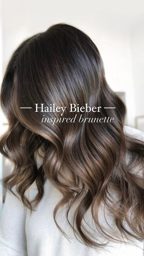 Ash Biolage Hair, 2023 Brunette Balayage, Brunette Balayage Chocolate, Highlight Balayage Brunettes, Dark Brunette Root Melt, Light Brunette Fall Hair 2023, Brown Hair Colors Babylights, One Shade Brown Hair, From Dark To Light Brown Hair