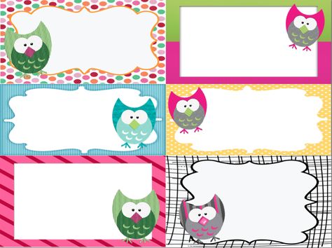 Owl labels/tags for bigger items. This pdf can be printed onto "sticker" paper or cardstock depending on your needs. Owl Labels, Owl Room, Owl Printables, Owl Theme Classroom, Owl Classroom, Owl Party, Paper Works, Owl Theme, School Labels