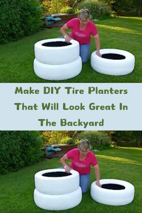 Life hacks Garden Ideas Using Old Tires, Old Tire Planters, Natural Resources Images, Diy Tire, Painted Tires, Tire Craft, Tire Garden, Tire Planters, Planters Garden