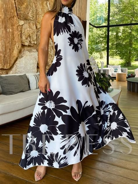 Resort Maxi Dress, Mesh Party Dress, Holiday Maxi Dress, Floral Sundress, Sleeveless Floral Dress, Classy Dress, Swing Dress, Elegant Dresses, Print Dress