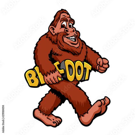 Bigfoot Cartoon, Bigfoot Pictures, Retro Cartoons, Girls Cartoon Art, Cartoon Illustration, Cartoon Art, Adobe Stock, Vault Boy, Stock Illustration