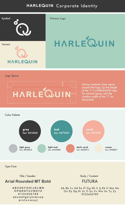 Harlequin Corporate Identity on Behance Teal Coral, Grey Color Palette, Branding Graphic Design, Corporate Design, Corporate Identity, Olaf, Graphic Design Art, Art Direction, In The Heights