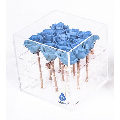 Perfect alternative to Artificial & dried flowers for DIY Arrangements, Crafts, Decorations, & Home decor. Ideal for Anniversary's, Holiday's, Wedding's, Birthday's and Party's. Great gift for Loved ones. | Pursonic Roses Floral Arrangement in Pot Preserved in Blue, Size 8.0 H x 9.0 W x 9.0 D in | Wayfair Quinceanera Centerpiece, Quince Blue, Quinceanera Winter Wonderland, Wedding Jobs, Quinceanera Accessories, Quinceanera Centerpieces, Baby Blue Weddings, Blue Centerpieces, Quince Decorations