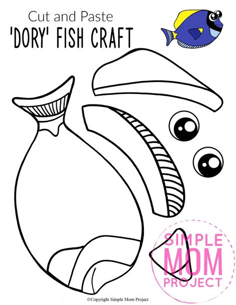 Do you love the movie Finding Nemo? What about Finding Dory? Then you are going to love this paper blue tang fish art project! With a free printable blue tang template, your ocean themed, aquarium craft can begin! She is perfect for kids of all ages including preschoolers and toddlers #bluetang #bluetangcrafts #fishcrafts #dorycrafts #findingnemocrafts #findingdorycrafts #oceananimals #oceananimalcrafts Nemo Crafts For Kids, Finding Dory Crafts, Finding Dory Movie, Homeschooling Lessons, Fish Paper Craft, Ocean Diorama, Ocean Animal Crafts, Blue Tang Fish, Disney Activities