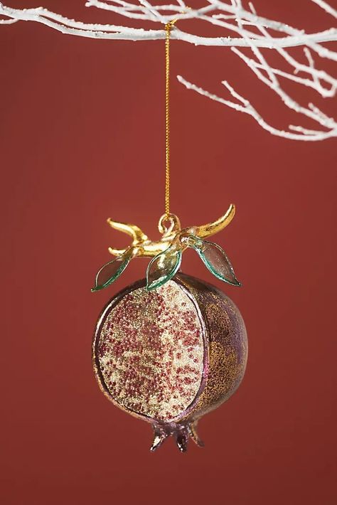 Top-Rated | AnthroLiving Copper Christmas Ornaments, Pomegranate Ornament, Anthropologie Ornaments, Pagan Christmas, Anthropologie Christmas, Christmas Tree Inspo, Fruit Ornaments, Anthropologie Holiday, Woodland Christmas