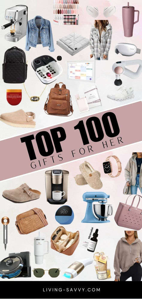 Top 100 Gifts For Her – The Best Cool Gifts Women Will Love! For Her Christmas Gifts, Gifts For Late 20s, Gift Ideas Older Women, Useful Christmas Gifts For Women, $100 Gifts, Must Have Christmas Gifts For Women, Gifts For Women In Their 40s, Gift Guide For Women In Their 20s, Wishlist 2024 Ideas