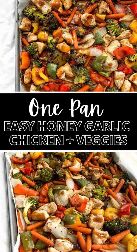 Sheet Pan Honey Garlic Chicken And Veggies, Chicken Sheet Pan Dinner Ideas, Chicken Vegetable Sheet Pan Dinner, One Sheet Pan Meals Chicken Healthy, Sheet Pan Honey Buffalo Chicken, Macro Friendly Sheet Pan Recipes, Meat And Veggie Sheet Pan Meals, Macro Sheet Pan Meals, Protein Sheet Pan Meals