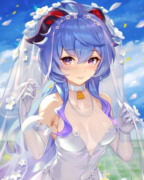 Ganyu Mains on Instagram: “Ganyu in wedding dress ❤ ✔Artist: RING (Pixiv)✔ ⚜Follow for more Ganyu fanart!⚜ #ganyu #genshin #genshinimpact #anime #fanart…” Seni 2d, Anime Lindo, 만화 캐릭터, Chica Anime Manga, Kawaii Girl, 애니메이션 캐릭터, Anime Sketch, Anime Kawaii, Karakter Anime