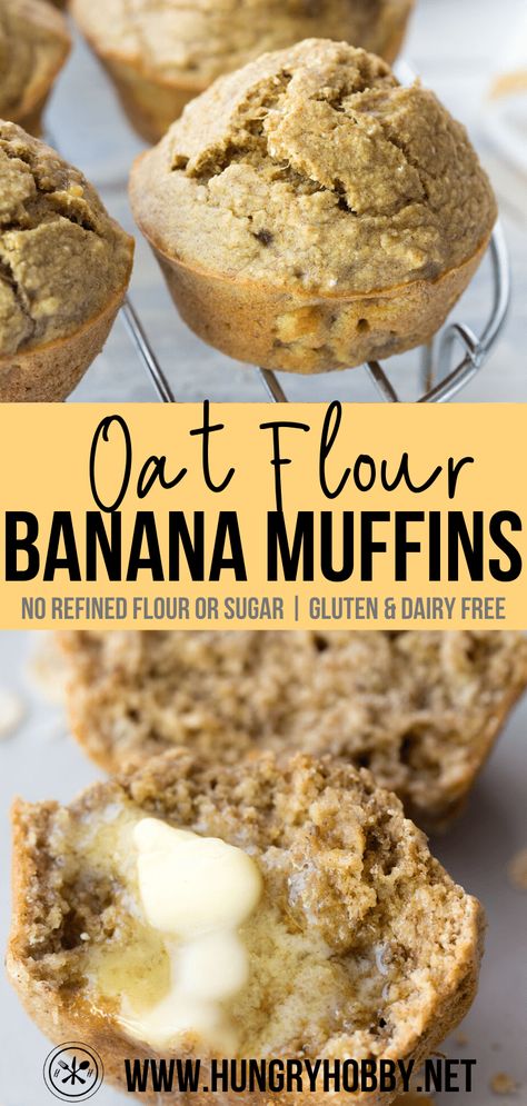 No Flour Banana Oatmeal Muffins, Vegan Oat Banana Muffins, Thm Banana Muffins, Oat Flower Banana Bread, Banana Muffins With Oat Flour, Oat Flour Recipes Cookies, Oat Flower Muffins, Oat Flower Recipe, Banana Oat Flour Muffins