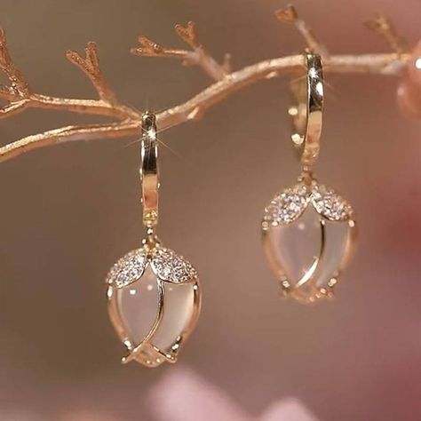 Temu | Explore the Latest Clothing, Beauty, Home, Jewelry & More Opal Drop Earrings, Bling Earrings, Earrings For Girls, Gem Earrings, Gold Earrings Designs, Earrings Dainty, Fancy Jewelry, Dangling Earrings, Accessories Jewelry Earrings