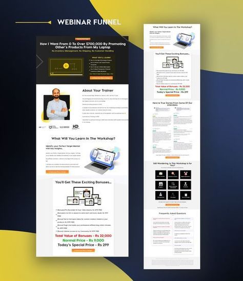 Built & designed by one of the top funnel builders in the world, Raghavendra Adiga. This is a landing page design for webinars ➡➡ Have Questions or Need help with your landing page? Send a Message to my Facebook https://www.facebook.com/dorian.webdesigner/ Webinar Landing Page, Clickfunnels Design, Webinar Funnel, Best Landing Pages, Landing Page Builder, Website Design Inspiration, Landing Page Design, First Page, Coaching Business