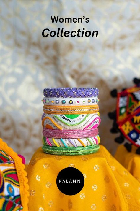 Dazzling Navratri Bangles: Embrace the Colors of Tradition Handmade Bangles Design, Diy Bangles Ideas, Cotton Thread Bangles, Handmade Bangles Ideas, Homemade Bangles, Fabric Bangles Handmade, Navratri Craft, Embroidered Bangles, Navratri Bangles