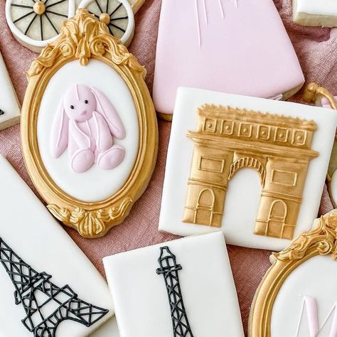 Yvonne Chan on Instagram: "Bonjour Bébé! Celebrate a baby girl on the way with these sweet Parisian-themed baby shower cookies 🇫🇷👶 ⁣ ⁣ ⁣ ⁣ #babyshowercookies #parisianbabyshower #customcookies #torontocookies #guelphcookies" European Baby Shower Theme, Bonjour Baby Shower Ideas, Parisian Themed Baby Shower Ideas, Paris Baby Shower Theme Girl, Paris Themed Baby Shower Ideas, Paris Theme Baby Shower Ideas, French Themed Baby Shower Ideas, Bonjour Bebe Shower Theme, Parisian Cookies