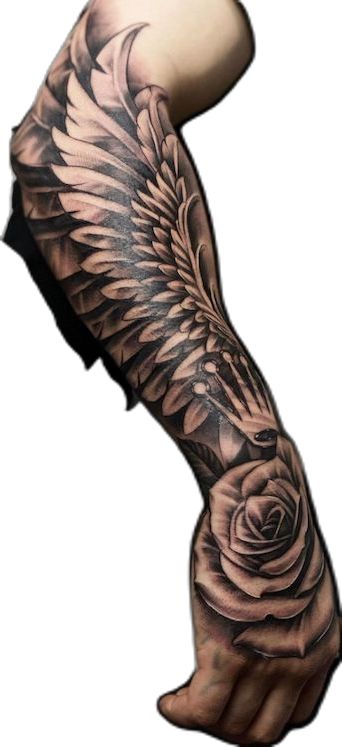 35 Breathtaking Wings Tattoo Designs | Cuded Wing Arm Tattoo For Men, Forearm Wing Tattoo Men, Wings Sleeve Tattoo, Wing Forearm Tattoo For Men, Angel Tattoos For Guys, Wing Sleeve Tattoo, Angel Wings Rose Tattoo, Angel Wings Tattoo Forearm, Forearm Wing Tattoo