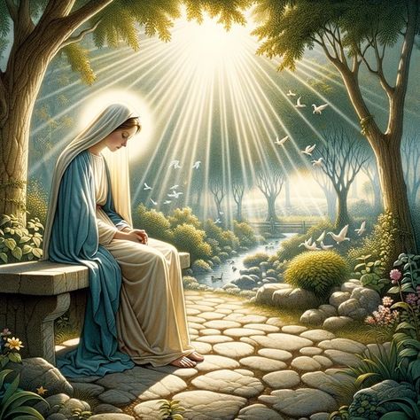 Catholic Share | Crafting Catholic content | Patreon Roman Catholic Art, Blessed Mother Statue, مريم العذراء, Sacred Garden, Virgin Mary Art, Mother Mary Images, Catholic Decor, Jesus Christ Artwork, Scripture Of The Day