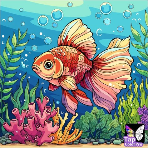 Fish Tank Drawing, Aquarium Drawing, Iphone Backgrounds Nature, Tank Drawing, Art Analysis, Pencil Drawing Images, Journal 2024, Gouache Color, Drawing Aesthetic