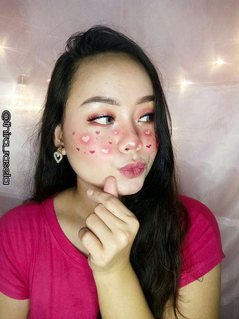 Heart Freckles Makeup, Heart Freckles, Edc Makeup, Panda Costume, 2023 Makeup, Freckles Makeup, Beyond Wonderland, Panda Costumes, Birthday Makeup