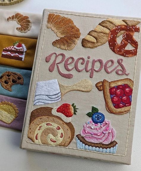 @diana_vingert | Instagram Embroidered Book Cover, Homemade Recipe Books, Amazing Books, Cute Sewing Projects, I'm Grateful, Art Journal Therapy, Art Hobbies, Stitch Book, Fairy Book