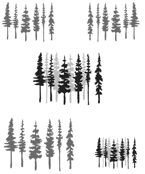 Fir trees Christmas forest spruce evergreen woodland folklore inspired Sticker pack. Magical woodland pine trees design. Get lost in nature, evergreen forest. Spruce Tree Tattoo, Evergreen Drawing, Folklore Trees, Folklore Drawing, Swiftie Tattoo, Folklore Painting, Folklore Tattoo, Folklore Forest, Taylor Tattoo