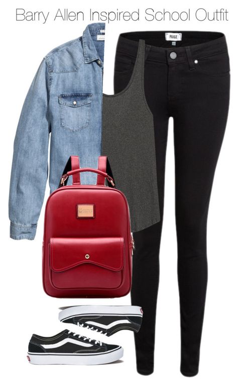 "The Flash - Barry Allen Inspired School Outfit" by staystronng ❤ liked on Polyvore Barry Allen Inspired Outfits, The Flash Outfits, The Flash Inspired Outfits, Boston Calling, 9to5chic Outfits, Flash Barry Allen, Health Art, Movie Inspired Outfits, Denim Vans