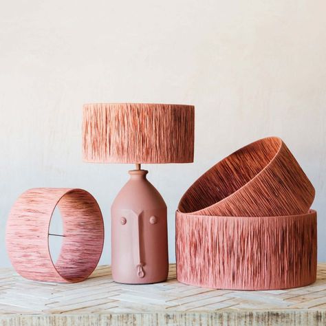 DIY Lampshades | My Mauritian Garden Raffia Lamp, Vintage Lampshades, Lampe Diy, Painting Lamp Shades, Diy Lampe, Creative Lamps, Deco Luminaire, Lampshade Designs, Rattan Lamp