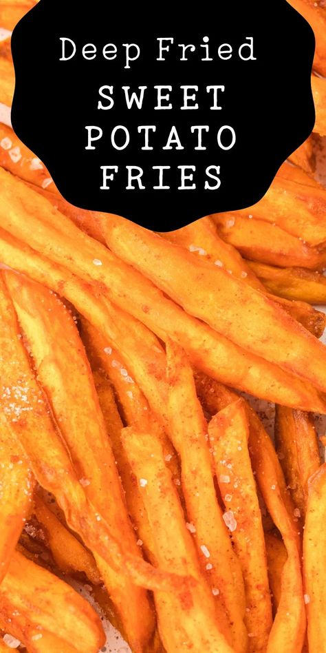 The perfect combination of a crispy, seasoned exterior and tender, sweet interior. Everyone will love these. Deep Fried Sweet Potato Fries, Fried Sweet Potato Fries, Microwave Chicken Recipes, Fried Sweet Potato, Homemade Sweet Potato Fries, Frozen Sweet Potato Fries, Deep Fried Recipes, Sweet Interior, Freeze Sweet Potatoes