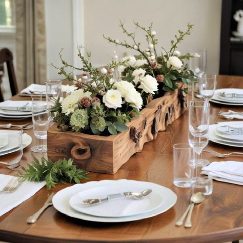 40 Dining Table Centerpiece Ideas for All Styles Dining Table Centerpiece Everyday, Dining Table Centerpiece Ideas, Table Centerpiece Ideas, Fruit Bowl Display, Bread Display, Simple Dining Table, Rustic Table Runners, Dining Room Table Centerpieces, Dining Table Centerpiece