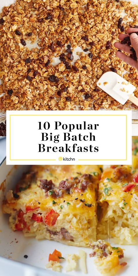 Post Image Big Batch Breakfast, Batch Breakfast, Easy Homemade Granola, Large Breakfast, Breakfast Egg Casserole, Food Recipes Vegetarian, Food Recipes Ideas, Hashbrown Breakfast Casserole, Breakfast For A Crowd