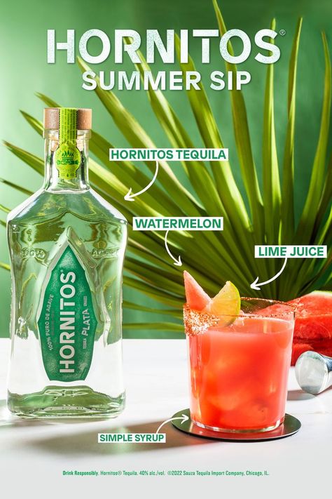 A refreshing summer-time cocktail with a premium tequila that makes all the difference. Get the most important ingredient here. Simple Syrup Drinks, Summer Drinks Alcohol, Cocktail Drinks Alcoholic, Recipes Drinks, Tequila Drinks, Refreshing Drinks Recipes, Easy Drink Recipes, Drinks Alcohol, Blue Agave