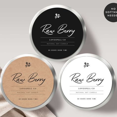 Cosmetic Jar Label Design, Round Candle Labels, Cosmetic Label Design Beauty Packaging, Round Packaging Design, Round Label Design, Round Sticker Labels, Round Candle, Jar Stickers, Cosmetic Labels