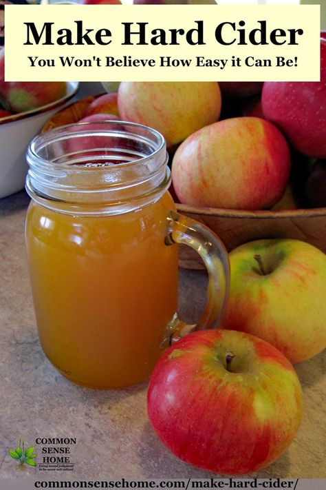 Hard Apple Cider Recipe, Cider Drink Recipes, Hard Cider Recipe, Homemade Extracts, Making Hard Cider, Homemade Cider, Elderberry Wine, Homemade Alcohol, Hard Apple Cider