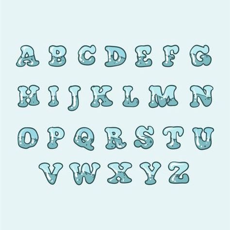 Ocean Fonts Alphabet, Summer Bubble Letters, Water Fonts Alphabet, Sea Font Alphabet, Water Font Design, Beach Fonts Alphabet, Manifesting Grades, Ocean Letters, Water Lettering