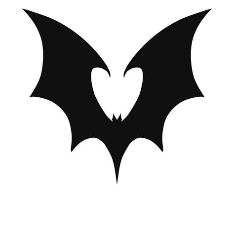 Bat Graphic Design, Bat Heart Tattoo, Simple Goth Drawings, Bat Head Drawing, Goth Design Graphic, Simple Bat Drawing, Easy Bat Drawing, Little Bat Tattoo, Vampire Teeth Tattoo