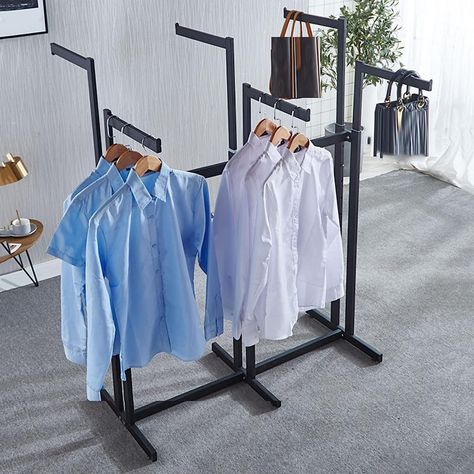 PRICES MAY VARY. ◆【Adjustable Size】: On this 6-way hanger, all arms are adjustable and placed on the high and low bars according to the length of the clothes, which can show different clothes more clearly, it is a fashionable way to hang or display clothes. ◆【Sturdy and Durable】: Made of high-quality iron frame structure, the thickened structure bracket is more durable, this 6-way rack with straight arms adopts welding cap and sturdy horizontal hanging rod and metal frame to make it durable and Retail Clothing Racks, Clothing Display Rack, Clothing Rack Display, Clothes Shelves, Clothing Store Displays, Metal Clothes Rack, Hanging Clothes Racks, Clothes Racks, Store Design Boutique