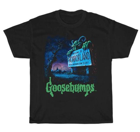 Goosebumps Horrorland, Rapper Shirts, Horror Vintage, Horror Movie Shirts, Gaming Shirt, Movie Shirts, Movie T Shirts, Vintage Tee, Great T Shirts