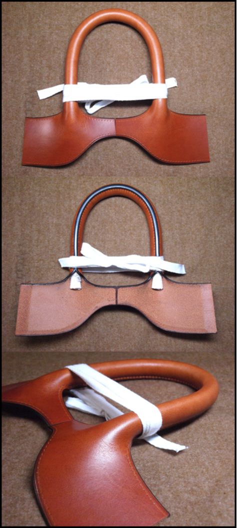 handle design Crea Cuir, Leather Bag Tutorial, Leather Tutorial, Diy Sac, Diy Leather Bag, Leather Workshop, Leather Carving, Leather Art, Sewing Leather