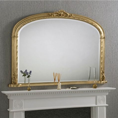 <p>Finally complete the look you desire the most with the Windsor Overmantle mirror, which features a gold finish, allowing it to stand out from the rest of your decorations in your home which makes it the perfect focal point mirror for your mantle place. We just know you'll fall in love with this overmantle mirror as much as we did when it enters your living space.</p> <ul> <li>Height: 91cm</li> <li>Width: 127cm</li> </ul> French Style Mirrors, Over The Door Mirror, Mantle Mirror, Overmantle Mirror, Arched Mirror, Shabby Chic Dresser, Ornate Mirror, Mirror Gold, Mirror Shop