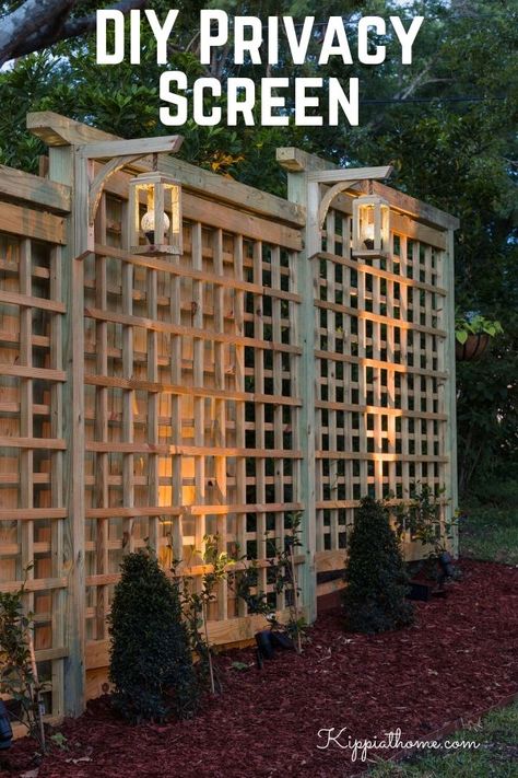 Diy Privacy Screen, Outdoor Privacy Screen, Diy Garden Patio, Diy Garden Trellis, Diy Backyard Patio, Garden Patio Decor, Privacy Fence Designs, Privacy Landscaping, Garden Privacy