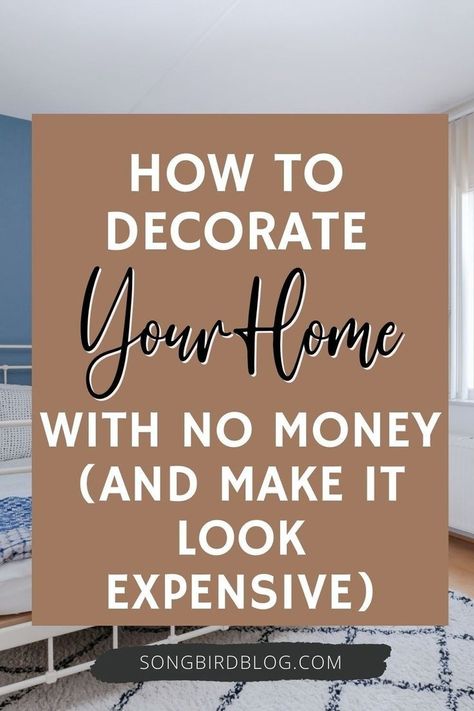 Figuring out how to decorate your house on a budget can be overwhelming, especially when you need affordable decorating ideas that can work for your style and home. This post will show you where to find inexpensive home decor that is easy and affordable. There are also tips for where to buy inexpensive decorations and for cheap DIY ideas for the home. Find a budget decorating guide at songbirdblog.com Update Home Without Remodeling, Shabby Chic Bedrooms Decorating Ideas, Minimalist Glam, Diy Farmhouse Ideas, Bedroom Decor On A Budget, Easy Diy Room Decor, Budget Interior Design, Budget Decorating, Inexpensive Home Decor