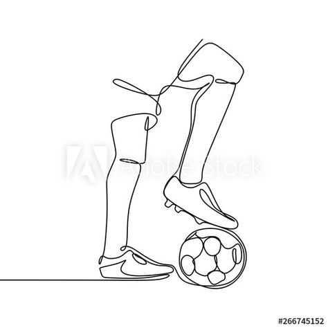 One Line Soccer Tattoo, Soccer Line Art, Minimalist Soccer Tattoo, Goalkeeper Tattoo Ideas, Football Line Art, Football Ball Drawing, Football Drawing Sketches, Soccer Art Drawing, Drawing Of Football