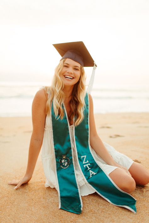 Graduation photoshoot. Graduation photos. Grad photoshoot. Senior photos. University of North Florida. UNF. Zeta Tau Alpha. Sorority. St. Augustine. Jacksonville beach. Neptune beach. Atlantic beach. Photographer- Halle Morgan Photo Unique Senior Pictures Beach, Ocean Graduation Pictures, College Graduation Beach Pictures, Marine Biology Graduation Pictures, Grad Pics At The Beach, Graduation Photos At The Beach, Beach Photoshoot Graduation, Beach College Graduation Pictures, Graduation Pictures On The Beach