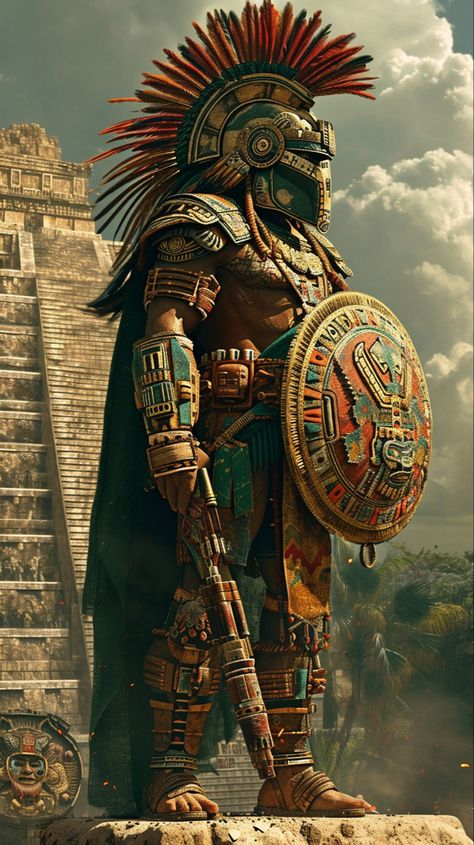 Fusing mandalorians with ancient warriors Anime Aztec Warrior, Aztec Fashion Ancient, Aztec Armor, Aztec Warrior Art, Aztec Pictures, Mayan Warrior, Jaguar Warrior, Aztec Artwork, Ancient Warrior