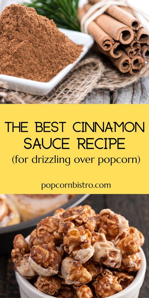 Do you want to make cinnamon popcorn? If so, then you've come to the right place, as we have found the best recipe available for a delicious cinnamon sauce that you can drizzle over the top of your popcorn. Cinnamon popcorn makes an excellent game night snack, family movie night treat, or just an everyday sweet snack that the whole family will love! Because of its cinnamon and creamy nature, your popcorn will taste like fresh baked cinnamon rolls and you'll be very pleased with the results. Ranch Popcorn Recipes, Gourmet Popcorn Flavors, Cinnamon Roll Popcorn, Chocolate Drizzled Popcorn How To Make, Coated Popcorn Recipe, Whirly Pop Popcorn Recipes, Cinnamon Popcorn Recipes, Cinnabon Popcorn Recipe, Fall Popcorn Recipes