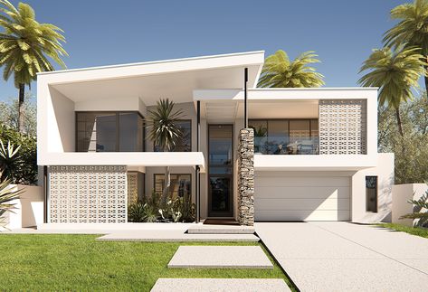 Modern Beach House Exterior, Mid Century Beach House, Palm Springs Houses, Mid Century Modern Exterior, Contemporary Beach House, Mid Century Exterior, Beach House Exterior, Casas The Sims 4, Modern House Facades